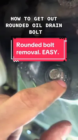 Stripped oil drain bolt removal‼️  #mechanic #fyp #mobilemechanic #euntreprenuer ##hack#foryou ##automotive ##cars 