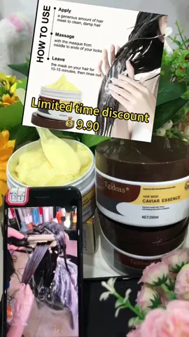 This mask does a good job. Removingthe hair deeply leaves it, silky andsoft l honestly give it its 10 because itdeserves it.#hairmask #vir #parati 