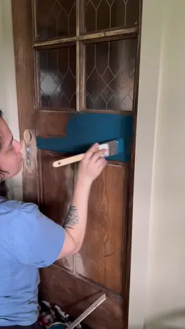 Im doing the unthinkable… Painting a wood door after I spent weeks stripping it. #fyp 