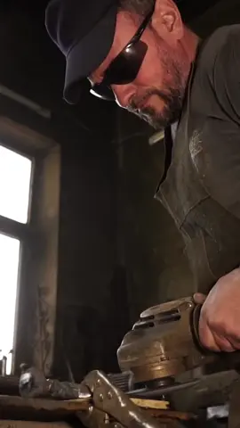 (Part2/2) Forging Sharpest Knife from Railroad Spike. 100% Handmade Blacksmithing. #technology #amazing #mechanical #knife #fyp #foryou 