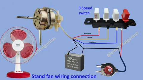 stand fan wiring diagram #tiktok #goviral #foreyoupage #electrician #viral #fyp 