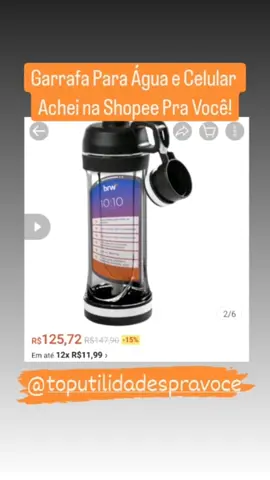📌 Gostou? Comente QUERO, que te envio o link! Leve sua hidratação a um novo nível de praticidade com a Garrafa Plástica Para Celular. Esta garrafa inovadora combina o melhor de dois mundos, mantendo você hidratado e conectado. Com espaço para seu smartphone, você pode manter seu dispositivo ao alcance enquanto mantém sua sede saciada. negociações da conveniência definitiva e simplifique seu dia a dia com a Garrafa Plástica Para Celular, a escolha que mantém você em movimento, com estilo e funcionalidade! 👉🏽Siga o perfil para ver outros produtos Tops! #garrafa #garrafaparacelular #garrafaparaacademia #shopee #shooeebrasil #shopeebr #acheinashopee #achadinhosshopee #achadinhosrj #achadinhos 
