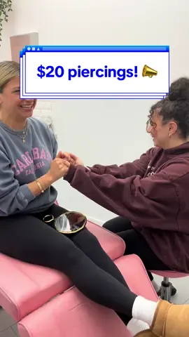 $20 piercings starts tomorrow! 📣 Visit us in-store Friday 5/24 through Monday 5/27 for our Memorial Day Sale ✨ Valid in-store only. Promo on piercing service only; jewelry not included. Cannot be combined with any other discounts or codes.  #earpiercing #earpiercings #earpiercingideas #newpiercing #piercings #piercing #piercingaddict #piercinglove #curatedear #earstyling #orangecounty 