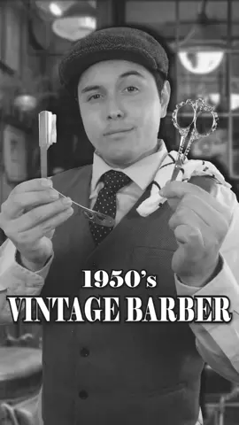 1950’s Vintage Barber Haircut & Shave 💈 | #ASMR #barber #haircut #vintage #oldies #shave #grooming #asmrsounds #asmrvideo #relaxing #satisfying #funny #acting #actor #vintagebarber #asmrtiktoks 