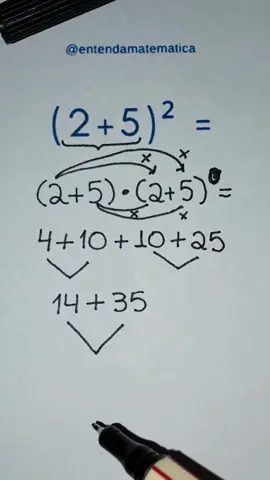 (2+5)²= #matematicas  #agoravocesabe  #enem  #mathematik  #maths 