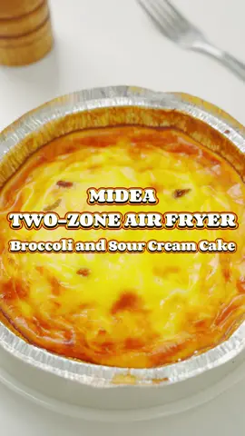 Sour cream cake and broccoli,nice easy meal. It only takes 30minutes! #airfryer #midea #mideadoubledeckerairfryer #quickrecipes #DinnerIdeas #cookwithme #EasyRecipe #householditems #fypage 