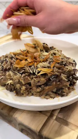 #ad Crispy Garlic Miso Mushroom Risotto made with  @USA Rice 🌾🍚 Wild Rice 🤩  Risotto can be slightly intimidating to make, but this is an easy and delicious recipe that you can whip up in no time. The best part? It comes together in one-pan!  🎥 @Julia Vuong  Get the full recipe here (linked in bio): https://thefeedfeed.com/thespicyjuju/crispy-garlic-mushroom-wild-rice-risotto #feedfeed #thinkrice #mushroomrisotto #miso #risotto #risottorecipe #easyrisotto #onepan #onepanmeal #onepanmeals #onepanrecipe #onepanrecipes #onepot #FoodTok #EasyRecipe #EasyRecipes