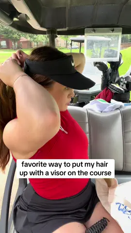 kinda messy, kinda cute and easy to redo #golf #summergolf #golfgirlfriend #golfhairstyle #clawcliphairstyles @Nike @goldhinge 