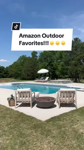 Amazon outdoor favorites!  -The Adirondack chairs are some of my favorites! They have a pull out ottoman and also a cup holder! Functional and aesthetic lol.. -The side table has a hidden cooler, can hold up to 40 drinks, it can keep them cold up to 12 hours, and you can lock in place the bar top!  -The solar powered light balls make night time swimming so cozy! They charge in the sun during the day and then light up at night!  -The inflatable hot tub inflates in seconds, it has cozy jets, a cup holder, and it holds up to 7 people! #outdoorliving #backyardvibes #amazonoutdoor #amazonmusthaves #outdoorentertaining #summerfinds #outdooroasis 