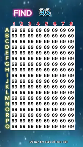 Tìm số 96  #canyoufind #tiktokgame #iqtest #puzzle #findthedifference #quiz #gk #xuhuong #viral #xyzbca #trending #eye 
