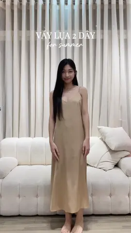 Váy ngủ lụa tơ Pháp siêu mềm mịn mát cho hè này #melli #dongu #dobasic 