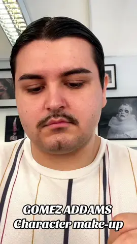Tutotial Gomez Addams🫳🏼 #gomezaddams #wednesday #wednesdayaddams #rauljulia #facepaint #makeup #makeuptutorial #tutorial #grwm #fyp 