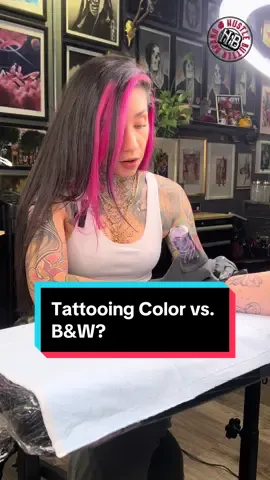 Do you prefer color or B&W? Check out the #1 artist-recommended tattoo aftercare! Link in bio :) @Danielle Skye #HustleButter #hustlebutterdeluxe #tattooquestions #tattoos 