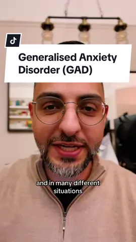 Generalised Anxiety Disorder (GAD) is a condition characterised by persistent, excessive worry about everyday things like work, health, and finances, lasting at least six months. This worry often comes with physical symptoms such as restlessness, fatigue, muscle tension, and sleep issues, as well as psychological symptoms like irritability and difficulty concentrating. The exact causes are unclear, but it can run in families, be linked to brain chemistry, certain personality traits, life stress, or chronic illnesses. Treatment typically includes Cognitive Behavioral Therapy (CBT), medications like SSRIs or SNRIs, lifestyle changes, and support groups.  #gad #generalizedanxietydisorder #MentalHealth #psychiatry #psychiatrist 