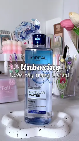 Chắc dùng cỡ chục chai tẩy trang này rồi quá #unboxing #unbox #taytrang #taytrangquocdan #loreal #taytrangloreal #taytrangdauloreal #taytrangdaunuoc #taytranglorealxanhdam #viral #fyp 