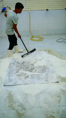 2 hours hard work in 1 min time lapse #asmr #satisfying #soclean #carpetcleaning 
