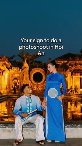 This is your sign to do a photoshoot in ao dai clothes. 💙 📍travel photography hoi an  #photoshoot #viral #aodai #vietnam #hoian #fyp #fy #coupleshoot 