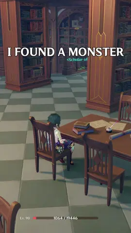 Monster found in Lisa library thanks to Xiao #GenshinImpact #zhongli #hoyocreators #xiao 