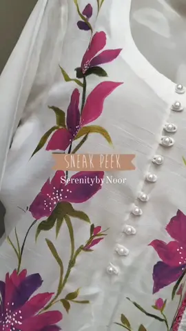 Hand Painted Dress 💞✨ Stay Tuned to Check out the Final Look 🦋 #handpainted #silkdress #handpainteddress #handpainteddupatta #silkdupatta #handpaintedsilk #trending #brand #designer #pakistanfashion #pakistanidresses #organzadupatta #serenitybynoor #fabricart #artist #SmallBusiness #reels__tiktok 