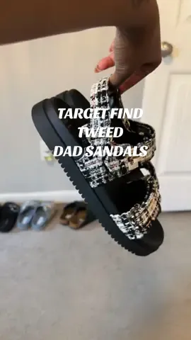 If you don't have these tweed sandals, girl what are you waiting for! Buy them! These are soooo cute! 🔗 in my LTK & they’re on sale until 5/27🥰 #target #targetfinds #targetmusthaves #dadsandals #summershoes #cute #comfy #stylish #blackgirltok #fashiontok #styleinspo #fy #fyppppppppppppppppppppppp #explore 