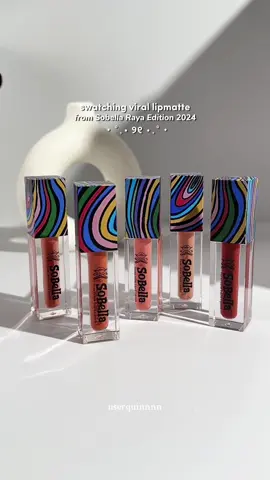 Replying to @𝓓𝓮𝔂𝓪 .𖥔⋆𐙚₊🎀₊ done swatch sobella lipmatte raya edition 🙈 chipsmore cantik dooh dooh dooh!! 😭💓  #sobellalipmatte #sobellacosmetic #sobella #sobellarayaedition2024 