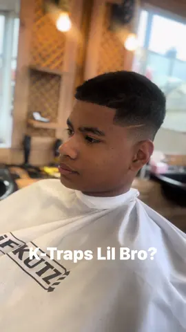 K-Traps Lil Bro? 👀  #barber #barbershop #barberlife #barbershopconnect #haircut #fade #hair #barbers #hairstyle #wahl #menshair #beard #andis #fyp #skinfade #taper 