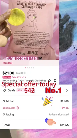 My @Phor Essentials exfoliating    Turneric Kojic acid pads come everywhere with me! They just did a huge restock so geab them if you can! #skin #skincare #skincareroutine #turneric #kojicacid #exfoliate  #viralproducts #viralskincare #kojicacid #turmeric #cleansingpads #foryou 