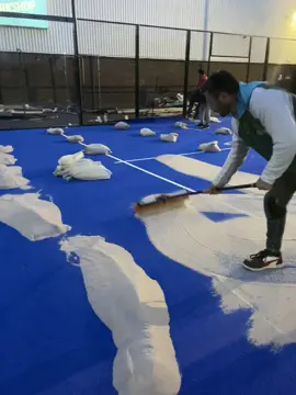 How to infill Padel court artificial turf with silica sand? Let us help you to learn. #padel #installation @Soul Padel @Decathlon UK Limited #manchester #stockport 