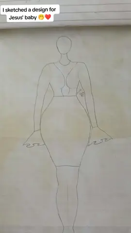 Jesus' baby rocked the design 😍❤️ #fyp #fashion #anniesdesigns #ankara #whitegown #illustration #fashionillustration #sketch 