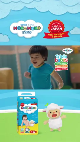 Dengan material made in Japan dan teknologi Maxi Gel, si Kecil #SiapMenjelajah dengan aktif karena Bebas Bocor, Bebas Iritasi, dan Bebas Gerak. Dukung ia menjelajah dengan nyaman dan aman bersama popok Genki Moko Moko!