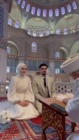 Alhamdulilah, our dream came true! 💍 These are just our phone videos, I can't wait to show you the professional videos 🥹   #nikah #istanbul #sultanahmet #bluemosque #foryou 