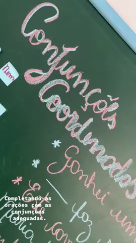 Completando as orações com as conjunções adequadas.✍️📚#educacaosignificativa #vidadeprofessora #educacaointerativa #linguaportuguesa #dinamicas #saladeaulareal 