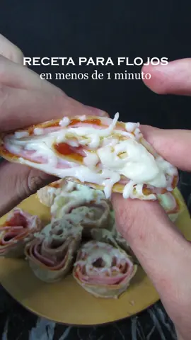 Rolls de jamon y queso en menos de 1 minuto!! #pizzarolls #pizzaroll #pizzacasera #recetaparaflojos 