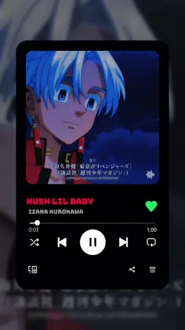 Replying to @yasusenpi83  Izana~Hush lil baby  . . . . . #izanakurokawa #tokyorevengers #kazutor #mikey #draken #izanakurokawa #izanakurokawaedit #izanaedit #izanaedit #izanakurokawa_🎴 #izanakurokawacosplayer #kurokawa #manjirosano #sanomanjiro #hashlilbabydontyoucry #mockingbirdeminem #mockingbirdcover 