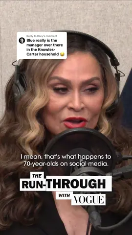 Replying to @Riley A 70-year-old with an Instagram is a powerful thing. Listen to the rest of Ms. #TinaKnowles on #Vogue’s #TheRunThrough wherever you get your podcasts.  