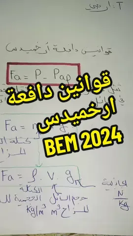 قوانين دافعة ارخميدس 🥰🥰💐 BEm 2024
