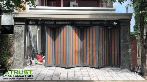 Cổng tự động gập 6 cánh về 1 bên - Cửa rộng 6,2m cao 2,75m - Giải pháp mới - rất khó 👍 #viralvideo #viraltiktok #congtudong #trustgates 