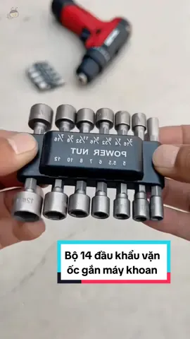 Bộ 14 đầu khẩu vặn ốc, bulong, ốc bắn tôn với chuôi lục giác gắn máy khoan, giúp thao tác nhanh hơn, gồm 7 cái hệ inch, 7 cái hệ mét 5-12mm, bác nào cần thì tham khảo nha, cảm ơn các bác #daukhau #bodaukhau #maykhoan #vanoc #batvit #banton #xuhuong #foryou 