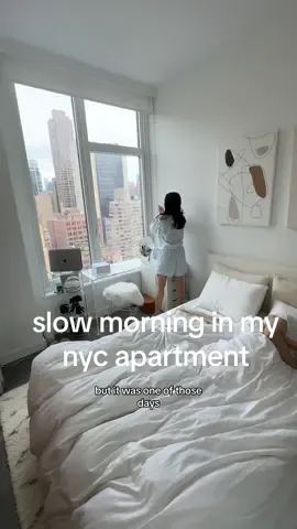The feeling of sleeping in on a gloomy day, taking my time to do my entire morning routine😌 #nyc #nycapartment #morningroutine #morningroutineaesthetic #dayinthelife #dayinmylifevlog #morningvlog #skincareroutine #aesthetic #aestheticvlog #nyclifestyle #slowmorning 