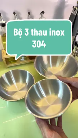Bộ 3 thau Inox 304 siêu xịn đây ạ. Bộ sản phẩm gồm 3 size 17 cm, 19 cm  và 25 cm. Dùng làm thau trộn salad, thay rửa, đựng dầu nóng …. Giá sale cực sốc. Nhanh tay bấm giỏ hàng mua ngay ạ. #luxorkitchen #thauinox #bo3thautroninox #bo3thauinox