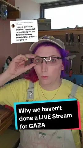 Replying to @freakinthecageI have raised 100k for families in Gaza.  This video is about why Im focusing on smaller acale support and dorect support rather than doing a 30hr live stream like I did for gender affirming care.  #lgbtqia 