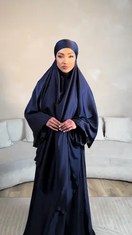 Introducing our 2 piece satin silk khimar - Sapphire  Made of light-weight Satin Silk material, this Khimar is comfortable to wear and easy to carry around. The luxurious feel of the Satin Silk material adds to the elegance of the Khimar This dress is a beautiful and flowy piece that can be worn on its own or paired with a hijab of your choice. The balloon sleeves add a touch of elegance and sophistication to the dress, making it perfect for formal occasions DM us to place an order or you purchase from our TikTok Shop Mua- @𝐻𝒶𝒶𝓃𝒶  Model- @Starchowdhury  Photography- @MWC📸  . . . . . . . #khimar #abaya #dress #model #modesty #hijab #fyppppppppppppppppppppppp #uk #newcollection #photography #photoshoot #newstock #tiktokshop 