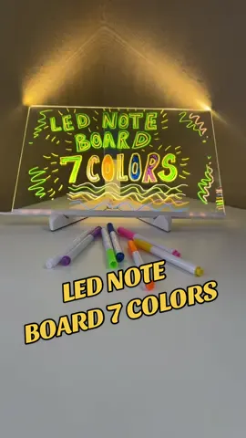 LED Note Board has 7 colors and even works in the car if you have a usp attachment! Perfect for long car rides or inside the house!  It comes with 7 markers but you can get 12 colors for $0.99 cents separately if you want more colors ! Creative message board ! #creativemessageboard #lednoteboard #dryerasemarker #dryeraseboard #ledlightboard #kidsartsupplies #artsupplies #drawingsupplies #drawing #markerboard #markers #dryerasemarkers #drawingtips #kidsart #kidsactivities #caractivities #carfun #roadtripactivities 
