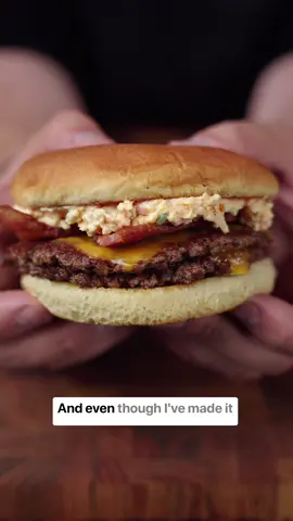 Have you tried Pimento Cheese on a burger?!  I’m all for simple being king… but sometimes we gotta spice it up! And today I did that with Pimento cheese and some THICCC Bacon! Pimento Recipe: • 2 cups grated extra-sharp Cheddar cheese • 8 ounces cream cheese, softened • 4 ounces pimento peppers, drained and chopped • 1 Jalapeno, minced • 2 tablespoons mayo • 1/2 teaspoon roasted garlic powder • 1/2teaspoon onion powder • 1/4 teaspoon ground cayenne pepper • Freshly ground black pepper and Salt 1. Just combine everything and mix! That simple :) Let me know your favorite burger so I can try it!! Griddle - @recteq  Burgersmasher - @theburgersmasher  Stand mixer - @KitchenAid  #smashburger #burger #burgerrecipe #pimentocheese #pimentocheeseburger #cheeseburger #Recipe #Foodie #food #fyp #foryou 