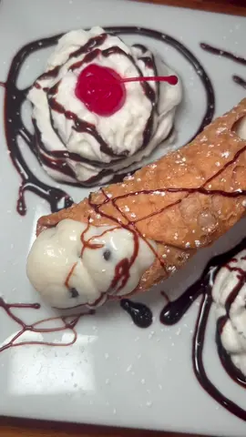 Eating dessert first #cannoli #espresso 