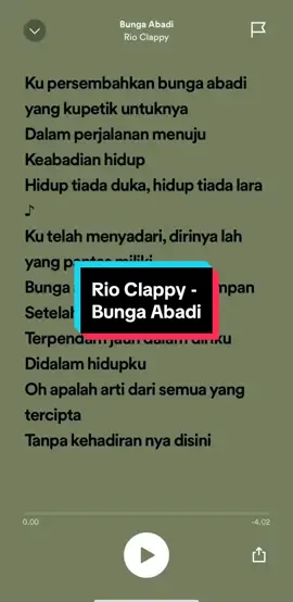 Bunga Abadi - Rio Clappy #spotify #music #playlist #fulllyrics #foryou 