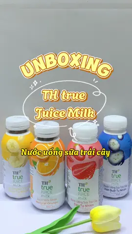 🍌🍊🍓🫐 Nước uống sữa trái cây 🥰 Uống lạnh ngon hơn nhaaa 🫶🏻 #thtruemilk #thtruejuicemilk #nuocuongsuatraicay #unboxing #unbox 