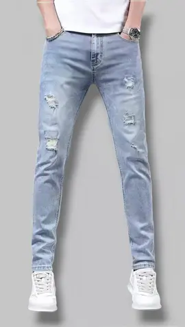 Slim Ripped Jeans Pria Korean Style⚡ #celanajeanspria #celanajeanssobek #celanajeans 