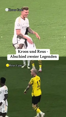 Welcher Abschied war besser?🥹 Zwei Legenden verabschieden sich. Toni Kroos beendet nach der EURO2024 seine Karriere und spielte im Champions League Finale sein letztes Spiel für Real Madrid ⚪️🟣. Mit einem letzten Assist per Ecke, krönt er seine legendäre Karriere bei Real. Marco Reus wird im Sommer ebenfalls den Verein nach 12 Jahren verlassen. Ein letztes Mal kämpft er im Champions League Finale mit dem BVB ⚫️🟡 um den Titel - wie schon in seiner ersten BVB-Saison. Zwar vergebens, dennoch ein würdiger Abschied in einem so großen Spiel.  @Julian Stopa war im Wembley Stadium und hat die letzten Momente der beiden Legenden bei ihren Vereinen festgehalten. 🏟️✨ #UCL #UCLFinal #ChampionsLeague #Kroos #ToniKroos #Reus #MarcoReus #BVB #RealMadrid #fyp