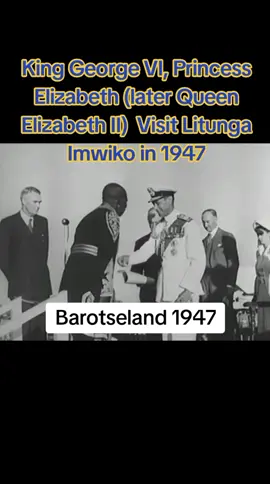 King George VI, wife Queen Elizabeth (later Queen Mother) and daughter Princess Elizabeth (later Queen Elizabeth II) visited the Litunga Imwiko II at Lealui during the Kuomboka Ceremony of 1947. #zambianhistory #History #litunga #kuombokaceremony #barotseland 